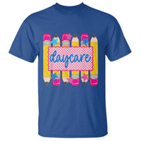 Cute Daycare Teacher Yellow Pencils Graphic T Shirt Retro Back to School Childcare Gift