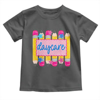 Cute Daycare Teacher Yellow Pencils Graphic Toddler T Shirt Retro Back to School Childcare Gift
