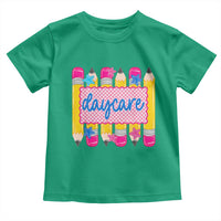 Cute Daycare Teacher Yellow Pencils Graphic Toddler T Shirt Retro Back to School Childcare Gift