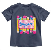 Cute Daycare Teacher Yellow Pencils Graphic Toddler T Shirt Retro Back to School Childcare Gift