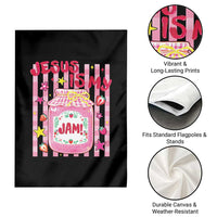 Cute Christian Faith Preppy Graphic Garden Flag Jesus Is My Jam Strawberry Fruit Jar