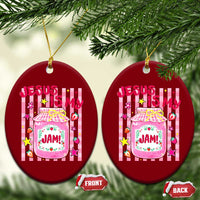 Cute Christian Faith Preppy Graphic Ceramic Ornament Jesus Is My Jam Strawberry Fruit Jar