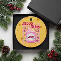 Cute Christian Faith Preppy Graphic Ceramic Ornament Jesus Is My Jam Strawberry Fruit Jar