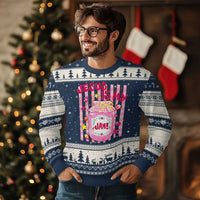 Cute Christian Faith Preppy Graphic Ugly Christmas Sweater Jesus Is My Jam Strawberry Fruit Jar