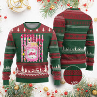 Cute Christian Faith Preppy Graphic Ugly Christmas Sweater Jesus Is My Jam Strawberry Fruit Jar