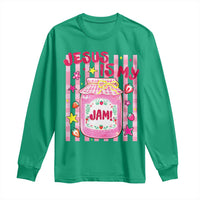 Cute Christian Faith Preppy Graphic Long Sleeve Shirt Jesus Is My Jam Strawberry Fruit Jar