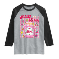 Cute Christian Faith Preppy Graphic Raglan Shirt Jesus Is My Jam Strawberry Fruit Jar