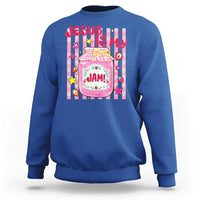 Cute Christian Faith Preppy Graphic Sweatshirt Jesus Is My Jam Strawberry Fruit Jar