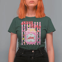 Cute Christian Faith Preppy Graphic T Shirt For Women Jesus Is My Jam Strawberry Fruit Jar