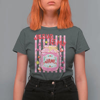 Cute Christian Faith Preppy Graphic T Shirt For Women Jesus Is My Jam Strawberry Fruit Jar
