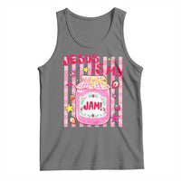 Cute Christian Faith Preppy Graphic Tank Top Jesus Is My Jam Strawberry Fruit Jar