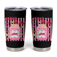 Cute Christian Faith Preppy Graphic Tumbler Cup Jesus Is My Jam Strawberry Fruit Jar