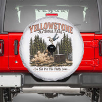 Do Not Pet The Fluffy Cows Yellowstone National Park Spare Tire Cover Funny Vintage Bison Tourist Attack Graphic