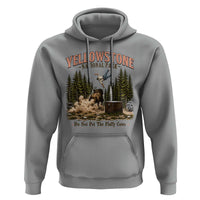 Do Not Pet The Fluffy Cows Yellowstone National Park Hoodie Funny Vintage Bison Tourist Attack Graphic