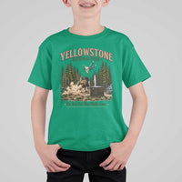 Do Not Pet The Fluffy Cows Yellowstone National Park T Shirt For Kid Funny Vintage Bison Tourist Attack Graphic