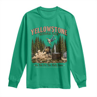 Do Not Pet The Fluffy Cows Yellowstone National Park Long Sleeve Shirt Funny Vintage Bison Tourist Attack Graphic
