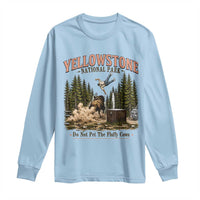 Do Not Pet The Fluffy Cows Yellowstone National Park Long Sleeve Shirt Funny Vintage Bison Tourist Attack Graphic