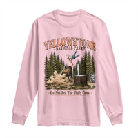 Do Not Pet The Fluffy Cows Yellowstone National Park Long Sleeve Shirt Funny Vintage Bison Tourist Attack Graphic