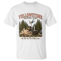 Do Not Pet The Fluffy Cows Yellowstone National Park T Shirt Funny Vintage Bison Tourist Attack Graphic