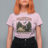Do Not Pet The Fluffy Cows Yellowstone National Park T Shirt For Women Funny Vintage Bison Tourist Attack Graphic