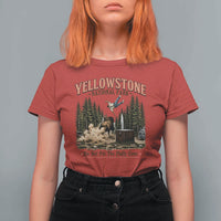 Do Not Pet The Fluffy Cows Yellowstone National Park T Shirt For Women Funny Vintage Bison Tourist Attack Graphic