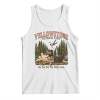 Do Not Pet The Fluffy Cows Yellowstone National Park Tank Top Funny Vintage Bison Tourist Attack Graphic
