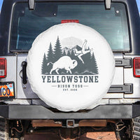 Yellowstone Bison Toss Est 2026 Spare Tire Cover Funny Sarcastic Tourist National Park Badge Graphic