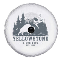 Yellowstone Bison Toss Est 2026 Spare Tire Cover Funny Sarcastic Tourist National Park Badge Graphic