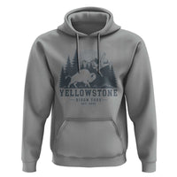 Yellowstone Bison Toss Est 2026 Hoodie Funny Sarcastic Tourist National Park Badge Graphic