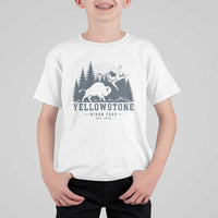 Yellowstone Bison Toss Est 2026 T Shirt For Kid Funny Sarcastic Tourist National Park Badge Graphic