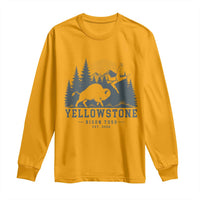 Yellowstone Bison Toss Est 2026 Long Sleeve Shirt Funny Sarcastic Tourist National Park Badge Graphic