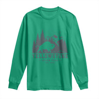 Yellowstone Bison Toss Est 2026 Long Sleeve Shirt Funny Sarcastic Tourist National Park Badge Graphic