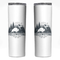 Yellowstone Bison Toss Est 2026 Skinny Tumbler Funny Sarcastic Tourist National Park Badge Graphic