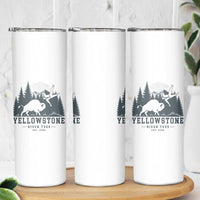 Yellowstone Bison Toss Est 2026 Skinny Tumbler Funny Sarcastic Tourist National Park Badge Graphic