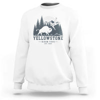 Yellowstone Bison Toss Est 2026 Sweatshirt Funny Sarcastic Tourist National Park Badge Graphic