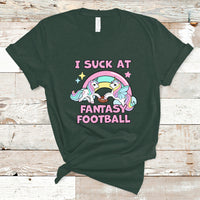 Fantasy Football T Shirt Unicorn Rainbow Funny Loser I Suck At - Wonder Print Shop