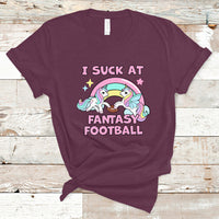 Fantasy Football T Shirt Unicorn Rainbow Funny Loser I Suck At - Wonder Print Shop