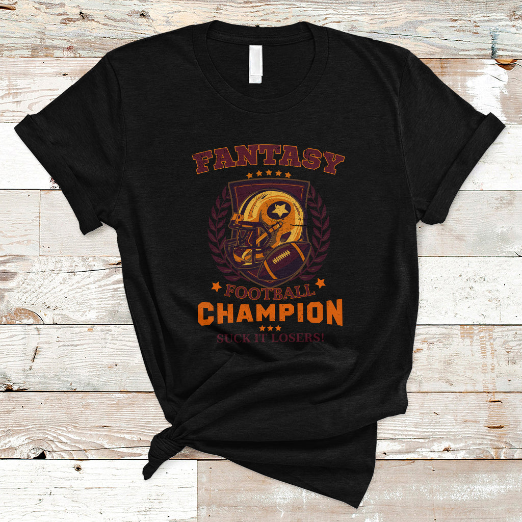 Fantasy Football T Shirt Funny Championship Champ Champion Trophy - Wonder Print Shop