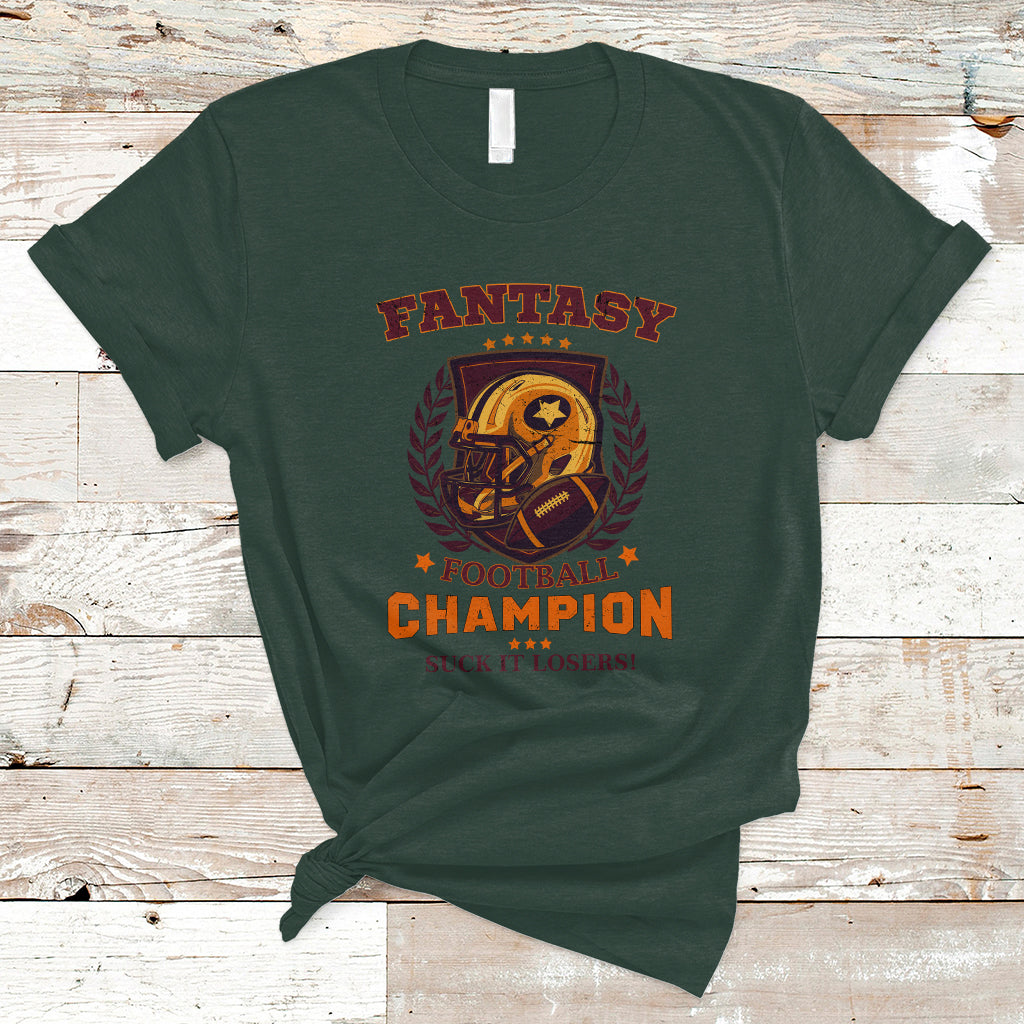 Fantasy Football T Shirt Funny Championship Champ Champion Trophy - Wonder Print Shop