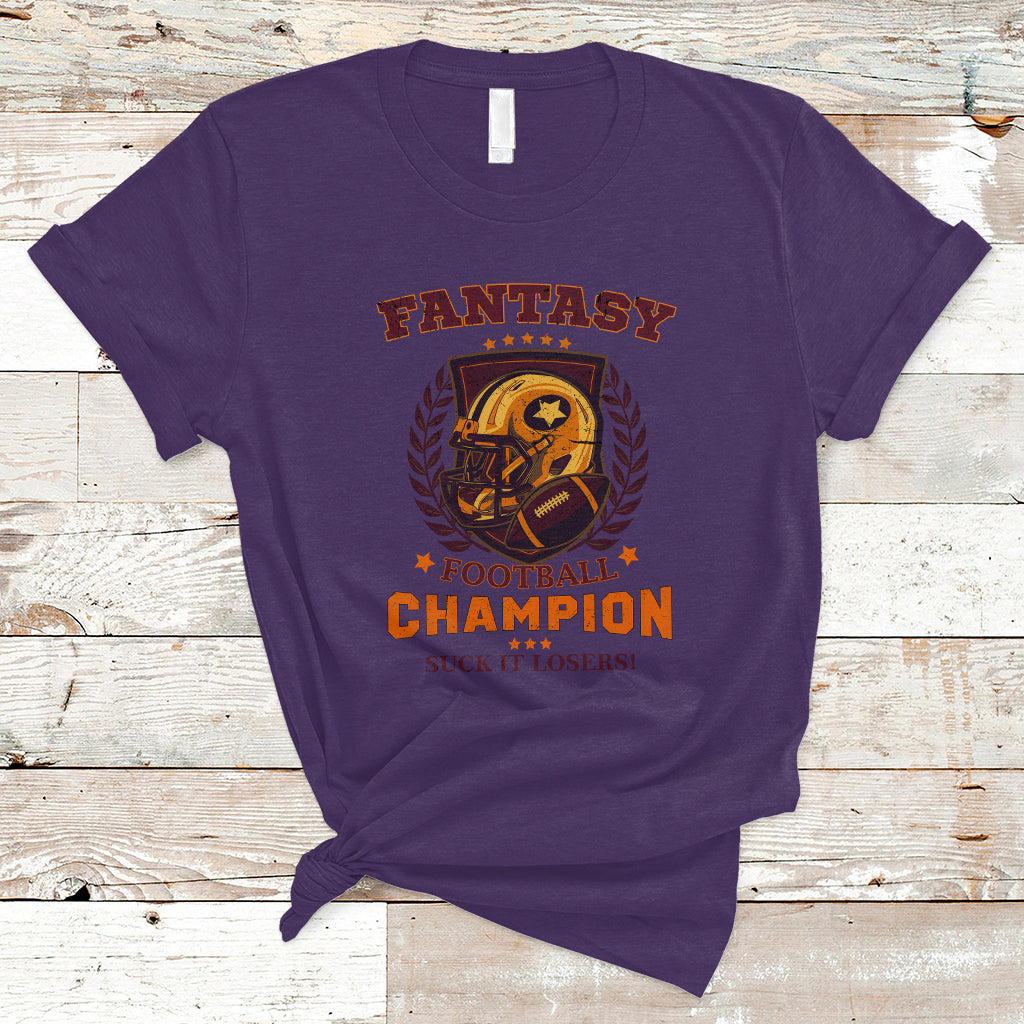 Fantasy Football T Shirt Funny Championship Champ Champion Trophy - Wonder Print Shop