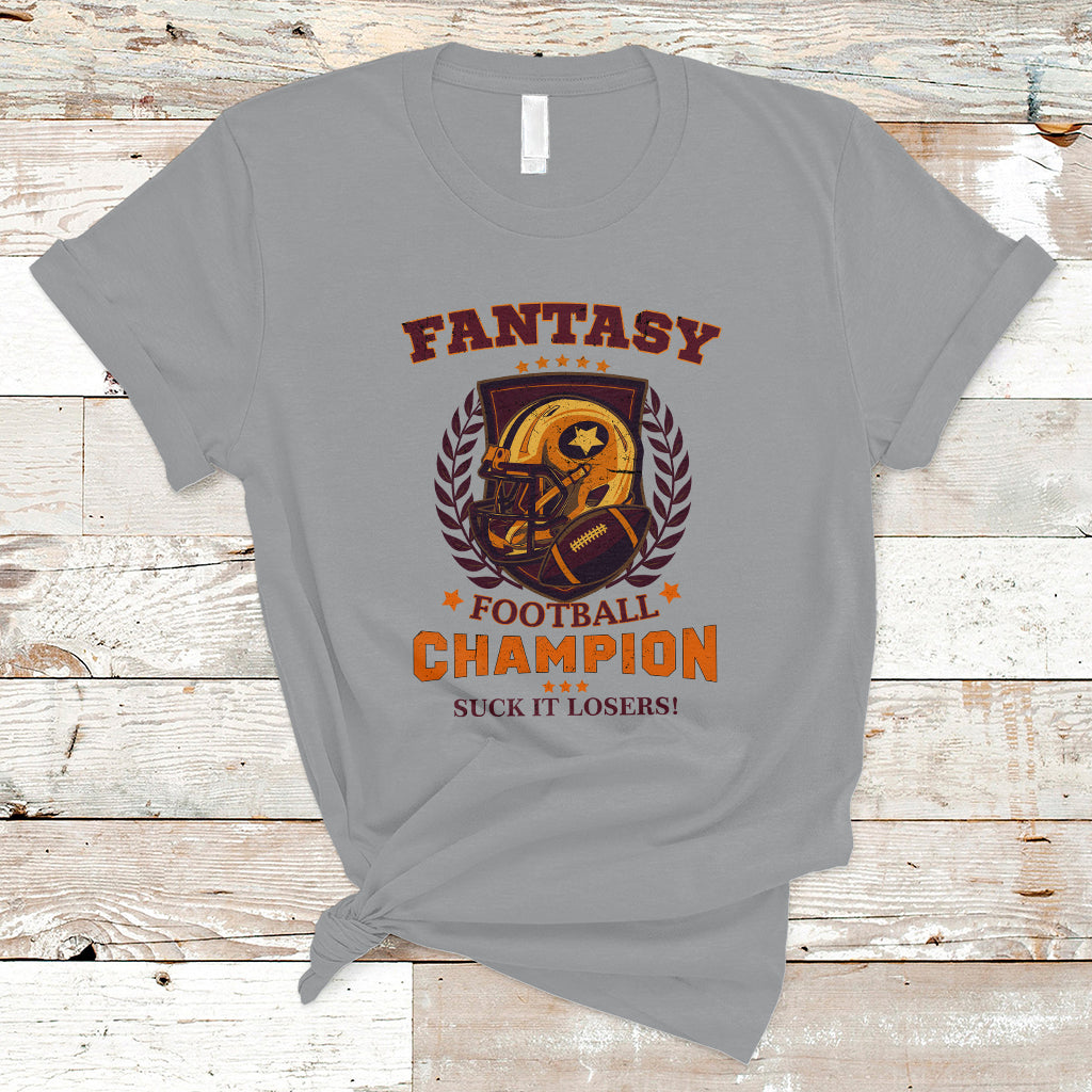 Fantasy Football T Shirt Funny Championship Champ Champion Trophy - Wonder Print Shop