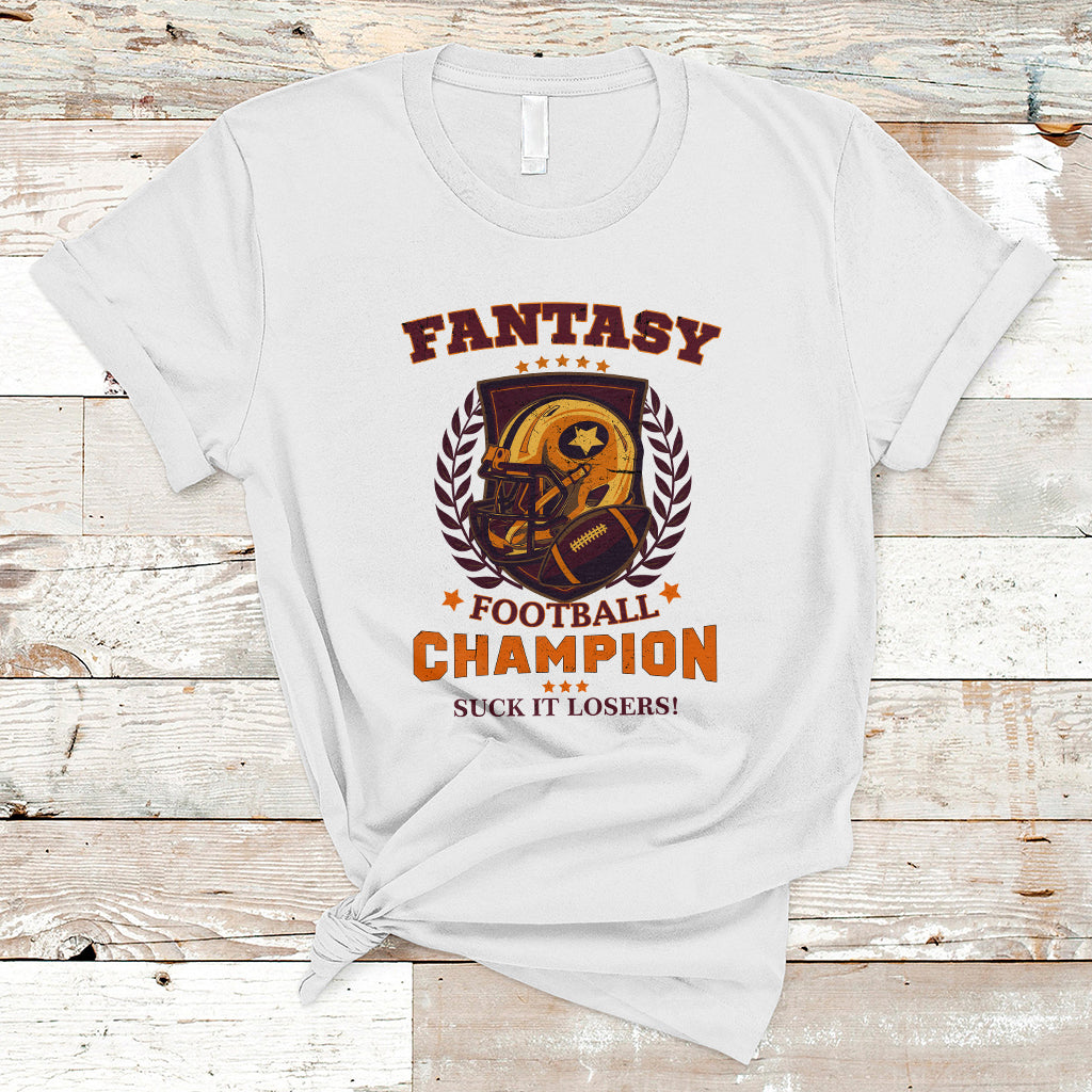 Fantasy Football T Shirt Funny Championship Champ Champion Trophy - Wonder Print Shop