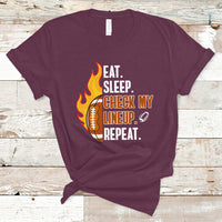 Fantasy Football T Shirt Eat Sleep Check My Lineup Repeat Player - Wonder Print Shop