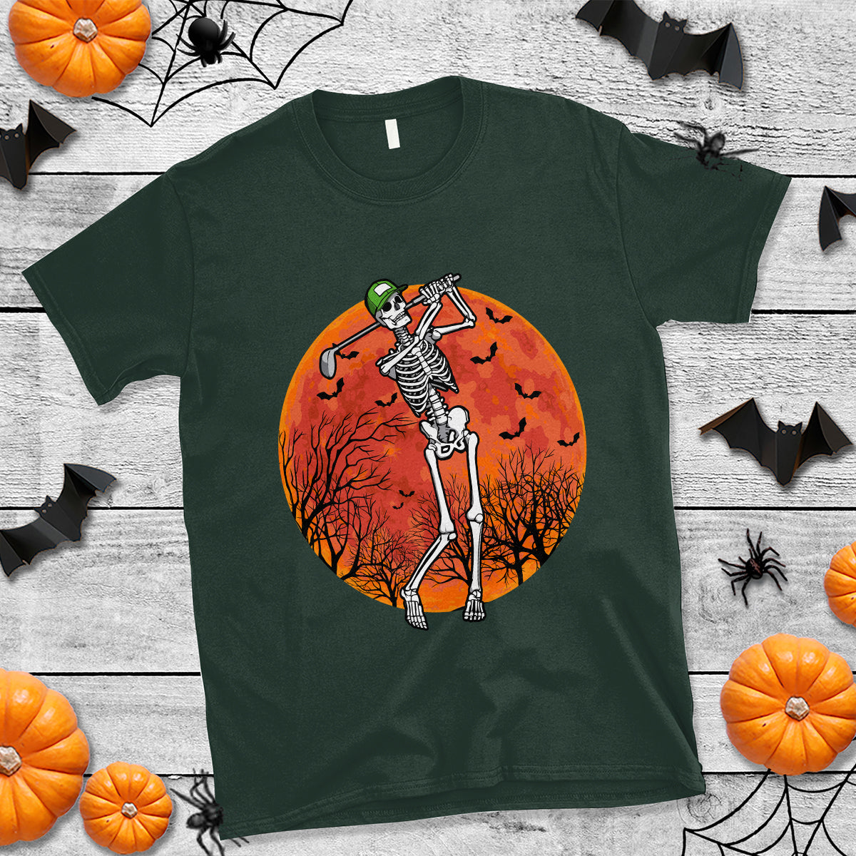 Golfing Skeleton T Shirt Funny Golf Skeleton Golf Lover Golfer Halloween Costume - Wonder Print Shop