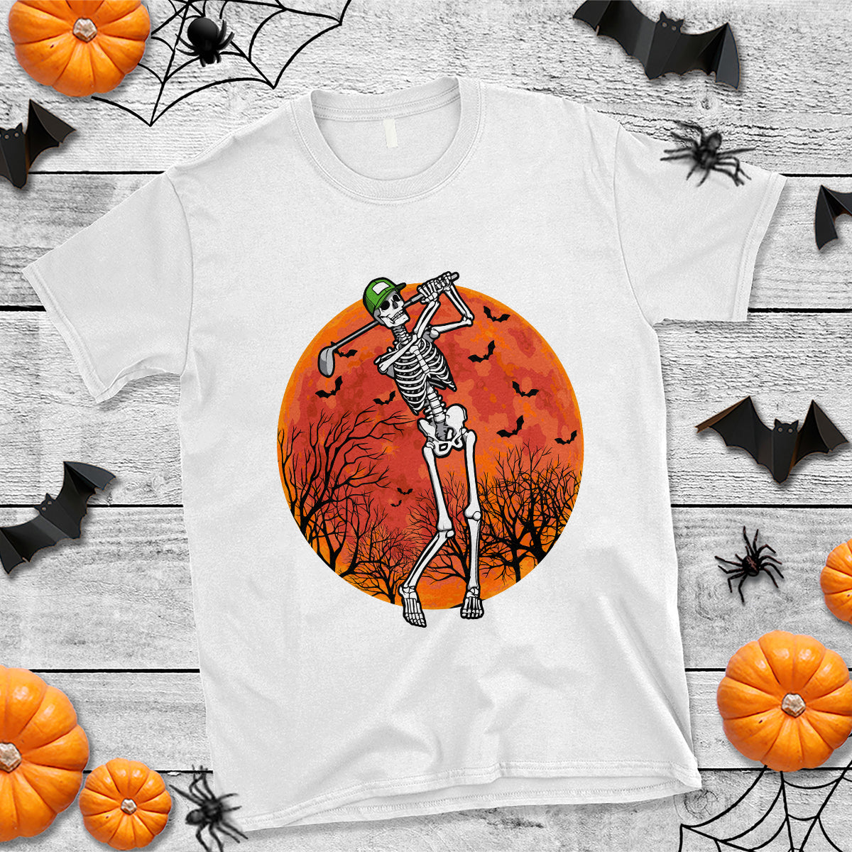 Golfing Skeleton T Shirt Funny Golf Skeleton Golf Lover Golfer Halloween Costume - Wonder Print Shop