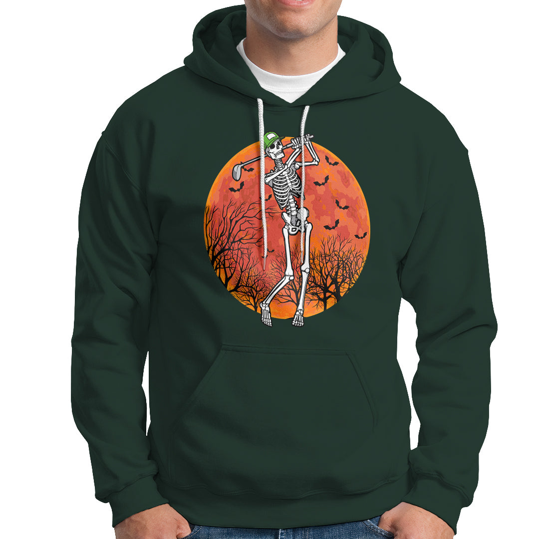 Golfing Skeleton Hoodie Funny Golf Skeleton Golf Lover Golfer Halloween Costume - Wonder Print Shop