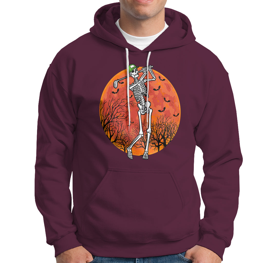 Golfing Skeleton Hoodie Funny Golf Skeleton Golf Lover Golfer Halloween Costume - Wonder Print Shop