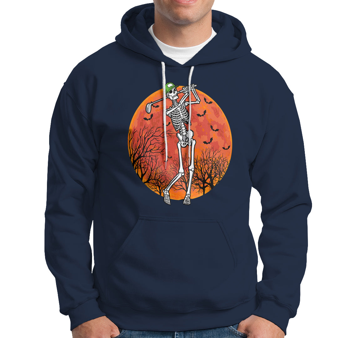 Golfing Skeleton Hoodie Funny Golf Skeleton Golf Lover Golfer Halloween Costume - Wonder Print Shop