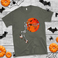 Basketball Skeleton T Shirt Halloween Basketball Lover Scary Night - Wonder Print Shop