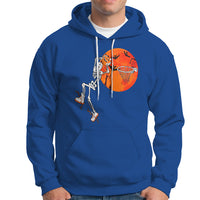 Basketball Skeleton Hoodie Halloween Basketball Lover Scary Night - Wonder Print Shop